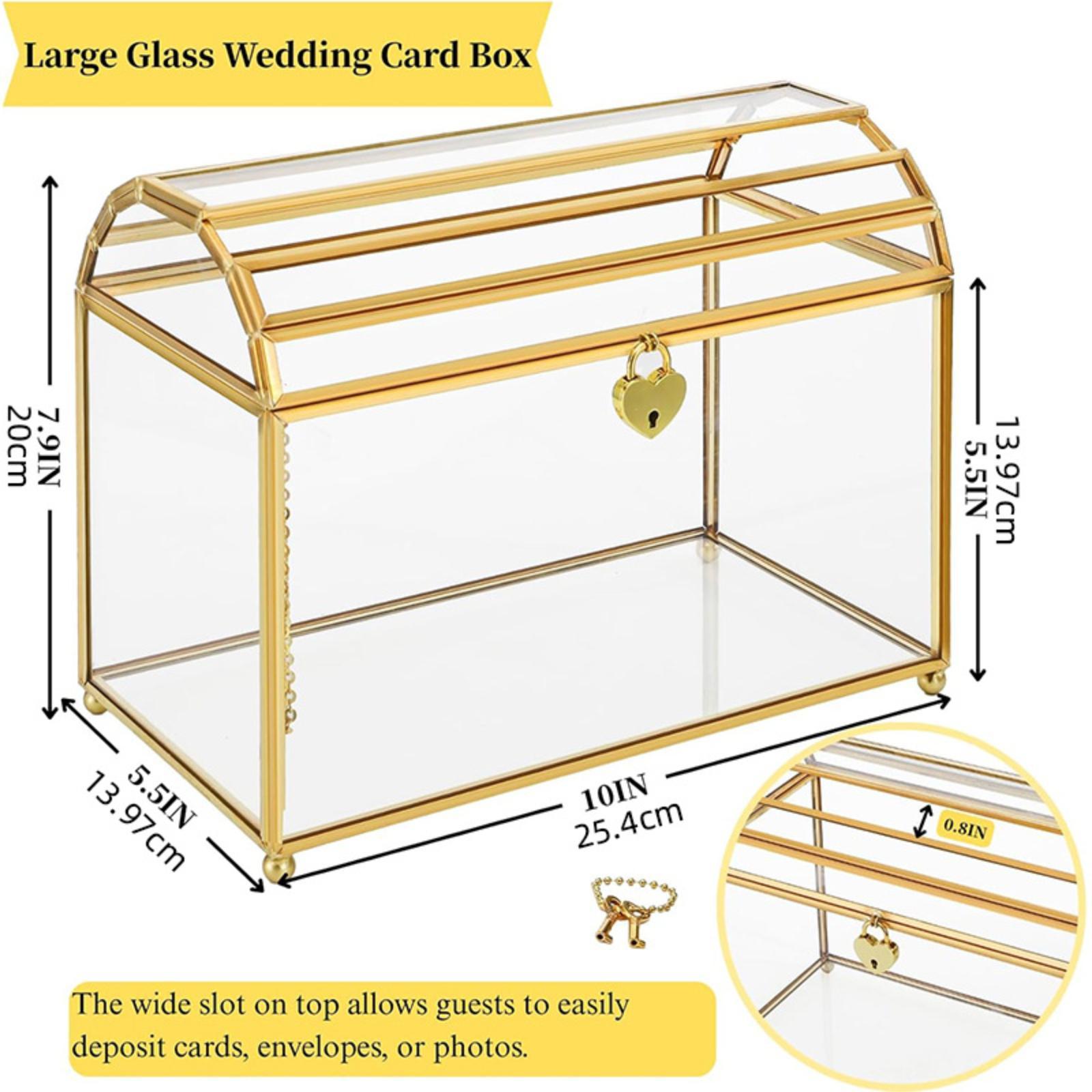 Wedding Card Box - صندوق تخزين زجاجي لبطاقات الزفاف لحفلات