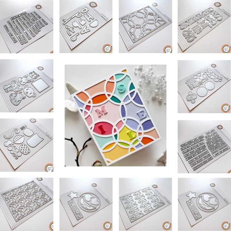 Wedding Card Box - قوالب قص الزهور المتفتحة والأوراق المحيطة